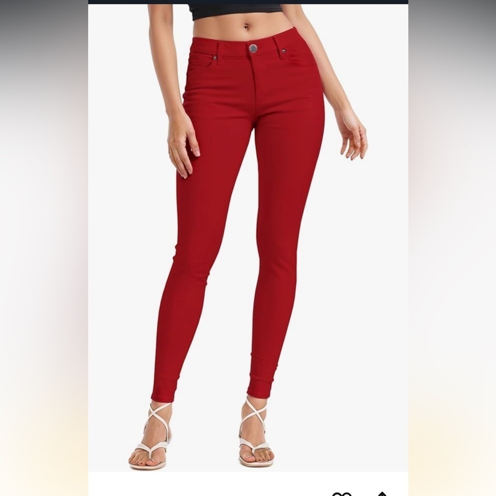 Hybrid & Company Women's Butt Lift Stretch Denim Jeans RED size 13